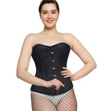 Affra Black Brocade Waist Training Overbust Corset