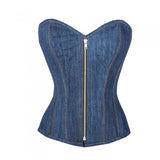Blue Denim waist reducing overbust Corsets