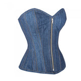 Blue Denim waist reducing overbust Corsets