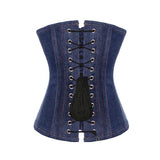Blue Denim waist reducing overbust Corsets