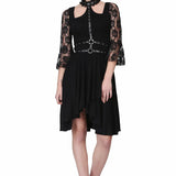 Black flairy asymmetrical hem dress