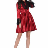 Ladies Laced Gothic Red Dress