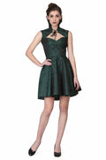 Black short sleeveless high caller gothic dress
