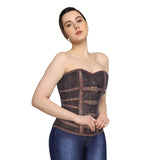Brocade & Leather Overbust Corset