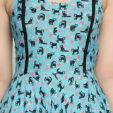 Cat printed Ladies Long Dress