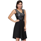 Black Silver Women's Gothic Dress
