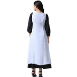 White long Georgette Renaissance jacket dress with front Lacing