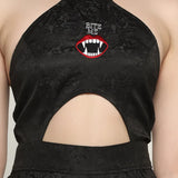 Bite Me Embroidered Ladies Gothic Dress
