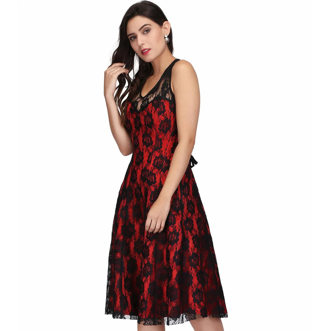 Ilaria Acrylic Boning Floral Mesh Gothic Fashion Corset Dress