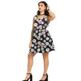Watch Printed Charm - Trendy Pleated Cotton Dress