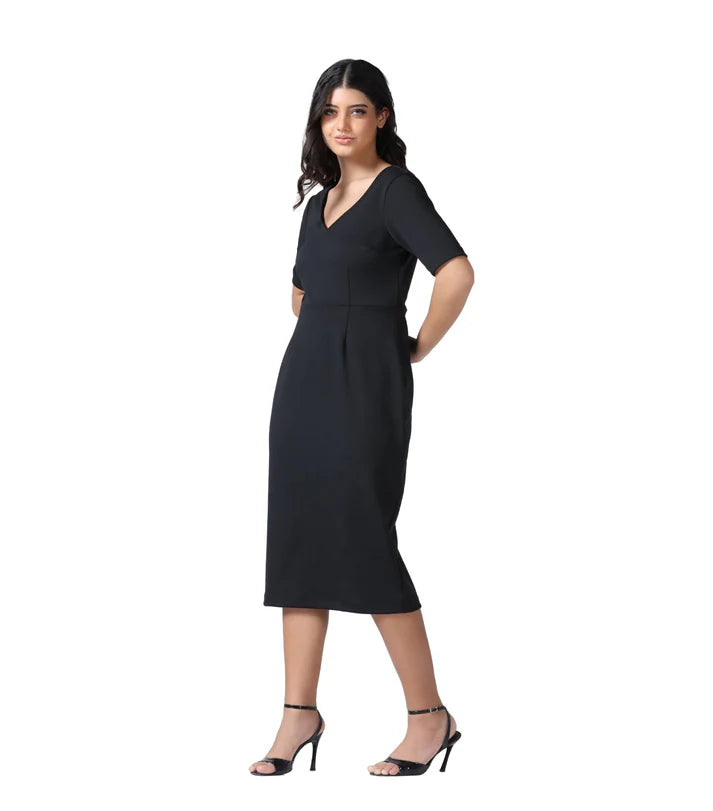 Black scuba Formal Pencil dress
