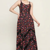 Skeleton Flower printed Ladies Long Dress