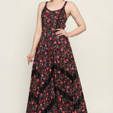 Skeleton Flower printed Ladies Long Dress