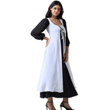 White long Georgette Renaissance jacket dress with front Lacing