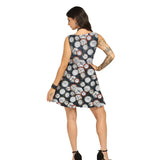 Watch Printed Charm - Trendy Pleated Cotton Dress