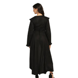 Black Cotton Asymmetrical Dress – Adjustable Back Lacing