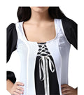 White long Georgette Renaissance jacket dress with front Lacing