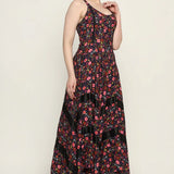 Skeleton Flower printed Ladies Long Dress
