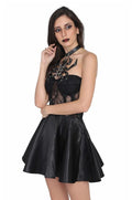 Ladies black mesh gothic one piece dress