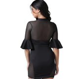 Black Mini dress with Bell Sleeves