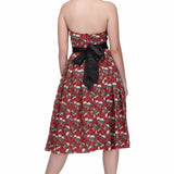 Skull Rose printed gothic knee length dress