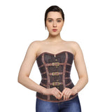 Brocade & Leather Overbust Corset