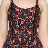 Skeleton Flower printed Ladies Long Dress