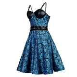 Lissandra Blue/Black Bustier Short Dress
