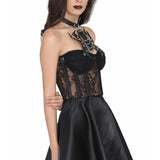 Ladies black mesh gothic one piece dress