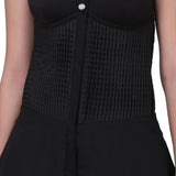 Black flared fitted corset dress