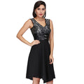 Black Silver Women's Gothic Dress