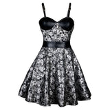 Raven’s Luxe Black & Silver Brocade Bustier Short Dress