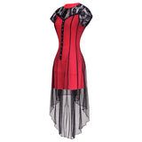 Basilic Kneelength Asymmetrical Mesh Dress