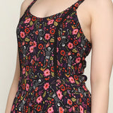 Skeleton Flower printed Ladies Long Dress