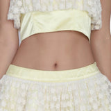 Light yellow and off white western dress.