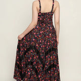 Skeleton Flower printed Ladies Long Dress
