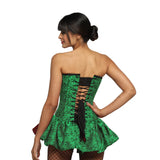 Green Brocade Mini Corset Dress