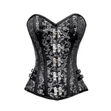 Silver Black Broade Overbust Corset