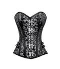 Silver Black Broade Overbust Corset