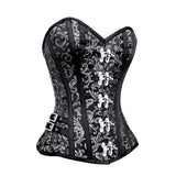 Silver Black Broade Overbust Corset