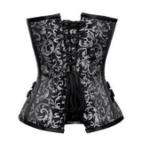 Silver Black Broade Overbust Corset