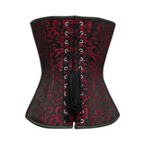 Affra Red Brocade Waist Training Overbust Corset