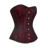 Affra Red Brocade Waist Training Overbust Corset