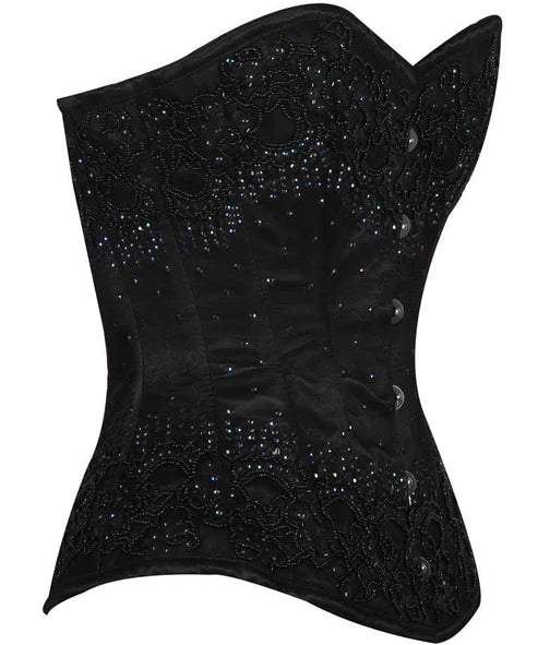 Black Embroidery Overbust corset