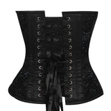 Black Embroidery Overbust corset