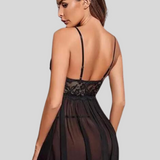 French Daina Black Lace Babydoll Nightwear