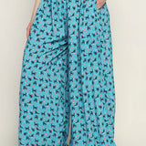 Cat Printed Fabric Relaxed Fit Palazzos