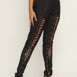 Black gothik Front Lace Trouser
