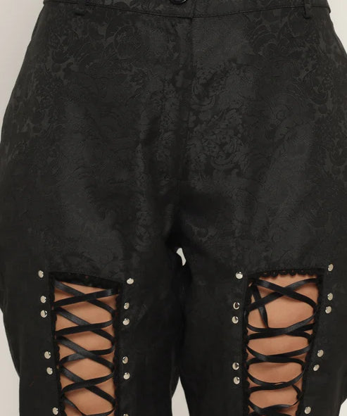 Black gothik Front Lace Trouser