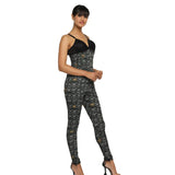 Grey Skull printed Waist Reducing Authentic Steel Boned Sexy Underbust Corset Dress